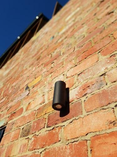Feature light on recycled red brick